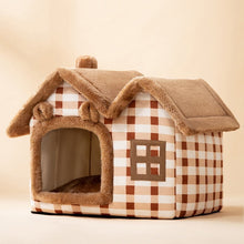 Carregar imagem no visualizador da galeria, Casinha Cama Confortável - Gatos e Cães de Pequeno Porte - Marrom
